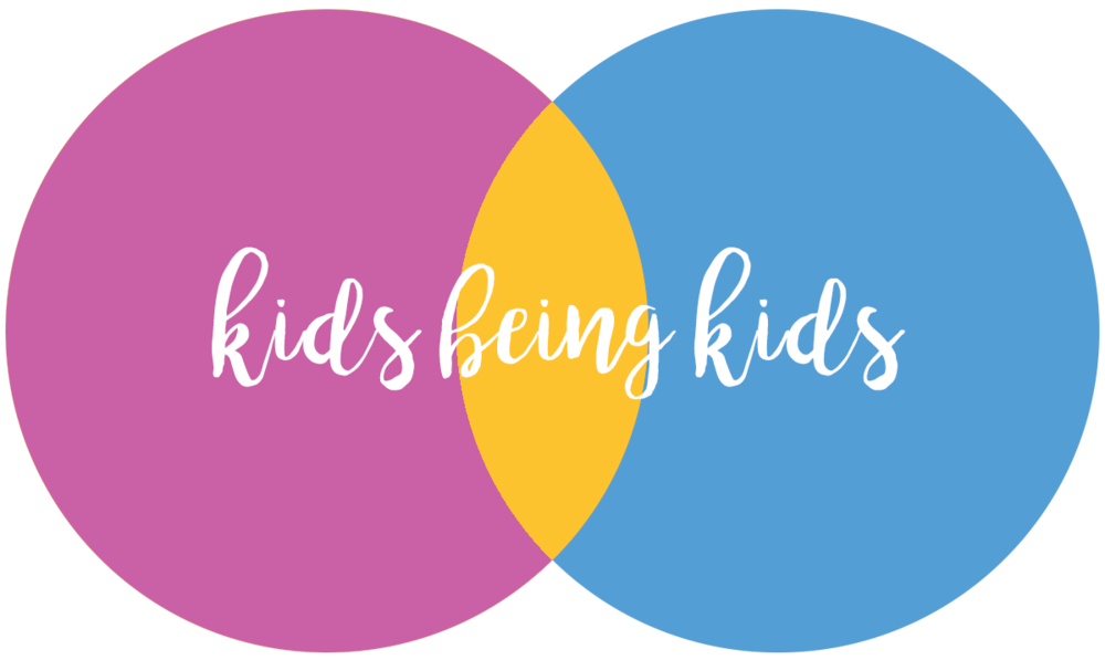 Bright and colorful Kids being Kids logo