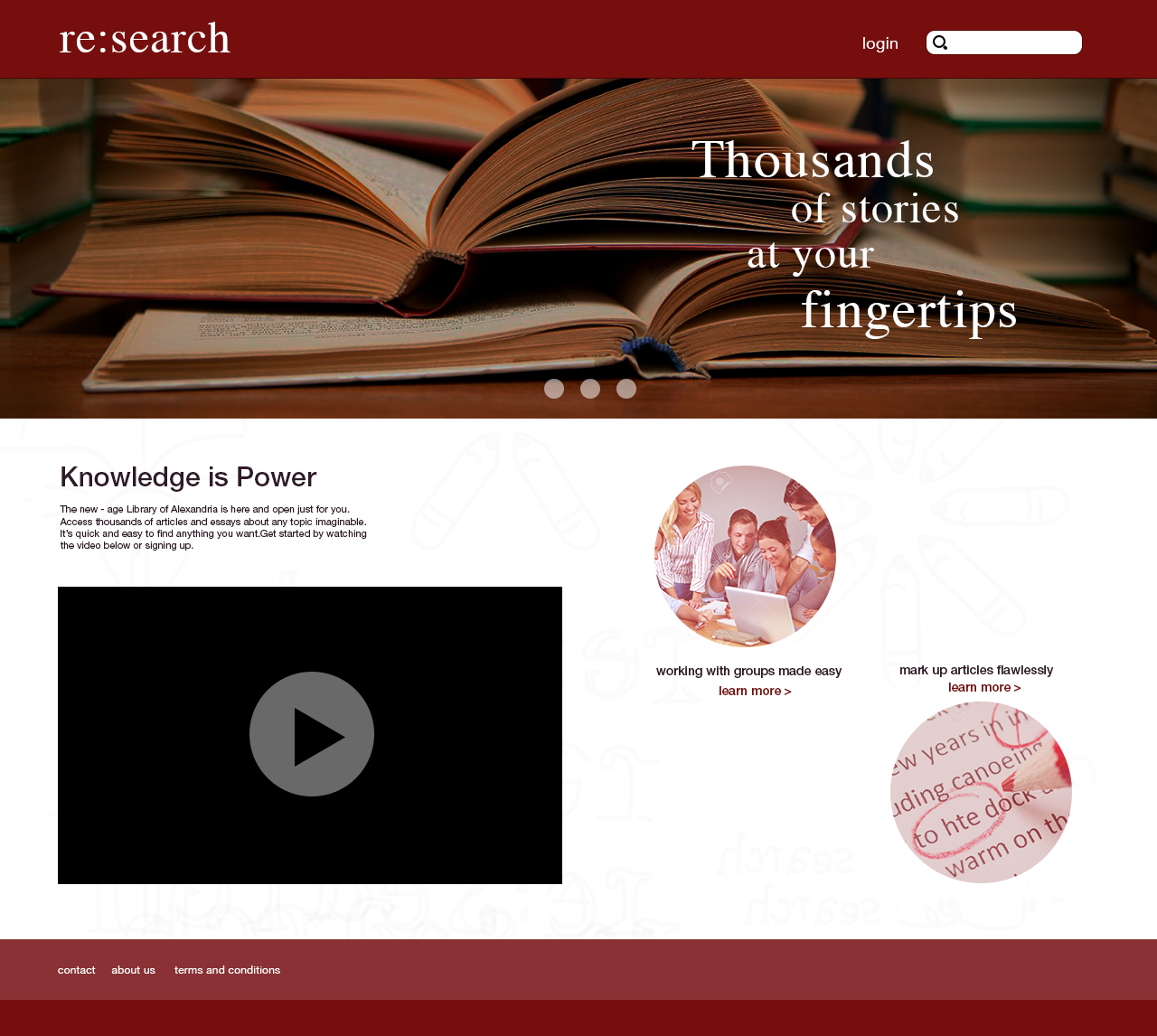 Rendered homepage of research website